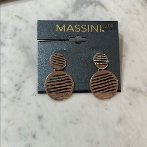 Massini Striped rose gold Earrings